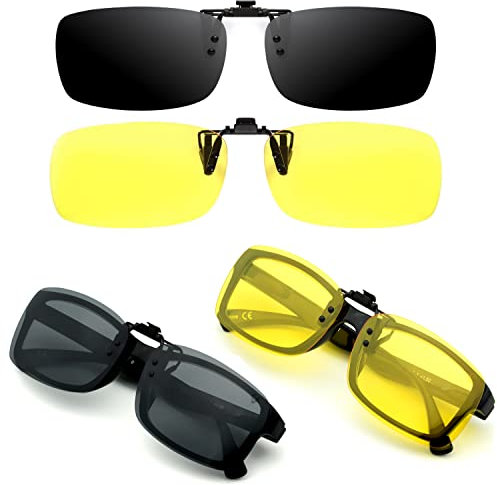 CREYESTAL Polarisiert Sonnenbrillen Aufsatz Brille, Sonnenbrille Clip, Anhebbar und Ultraleicht, Herren, Damen 100% UV400