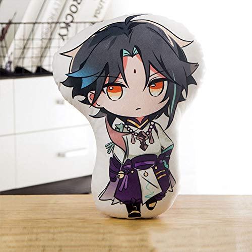 Anjinguang Kissen, Aether/Lumine Sora/Hotaru Diluc gefüllte Plüschpuppe Ying Plüschtier Spiel Plüschkissen Kissen Weiches Spielzeug für Zuhause Sofa Dekor 45 cm