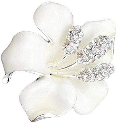 PULABO Persönlichkeit Lilie Blumen Frauen Brosche Strass bedeckt Schals Schal Clip für Frauen Damen praktisch und beliebt Robust