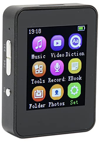 Sorandy Tragbarer MP3-/MP4-Player mit UKW-Radio, 1,8-Zoll-LCD-Bildschirm, USB-Anschluss, 128 GBTFT-Karte mit Maximaler Unterstützung Zum Laufen(schwarz 16GB)