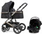 Pixini Kinderwagen Kalani 3in1 Kombikinderwagen, inkl. Babywanne & Buggy & Auto-Babyschale/Cupholder (rose-chrom/schwarz)