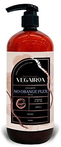VEGAIROA - No Orange Plex Shampoo - Neutralizza i toni arancioni - Idratazione profonda - Per biondi scuri o bruni -Vegan Professional Hairdressing- 1000ml