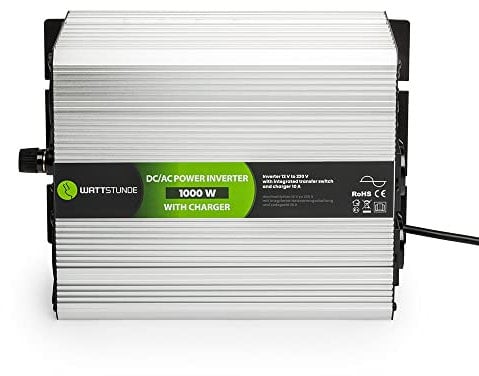 WATTSTUNDE 12V Reiner Sinus Spannungswandler mit Netzvorrangsschaltung und Ladegerät für Lithium (WS12/1000NVS)