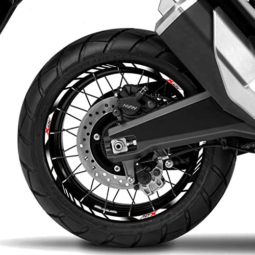 URYYRIT Adesivo per Ruota Moto, per Honda X-ADV 750 350 Decalcomania Decorazione Banda del Cerchio, Accessori per Il Retrofit del Nastro del Mozzo Impermeabile,White