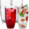 HEFTMAN Plastic Tumblers Set of 4-550ml Acrylic Tumbler Glasses with Swirl Design, Stackable Re-usable Plastic Glasses for Garden, Picnics, Camping, BBQs, Parties or Everyday Use (Clear)
