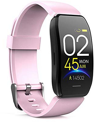 Flisdtry C114 Smart Watch Wristband Monitor di sonno Impermeabile Smart Band Bluetooth Frequenza Cardiaca Tracker Braccialetto Fitness per IOS Android-Rosa