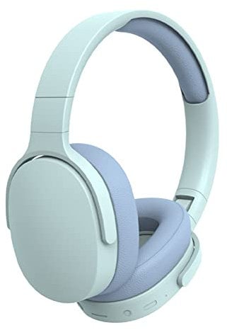 Fiauli Over Ear Headphones Wireless Bluetooth,HiFi Foldable Intelligent Noise Cancelling Adjustable Wireless Headset,Bluetooth 5.1 Stereo Clear Call Quality,iOS & Android for Sports Travel Blue