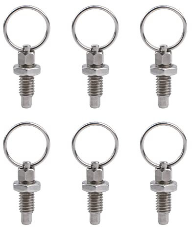 INCREWAY 6 pezzi stantuffo a molla con anello di tiro, perno a sgancio rapido w/drop cam & molla, acciaio inossidabile tipo non bloccante tozzo a molla retrattile a mano indice stantuffo