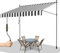 Gimisgu Klemmmarkise mit Handkurbel Balkon, 350x120cm Balkonmarkise ohne Bohren, UV-beständig, Sonnenschutz Wasserdicht, Höhenverstellbar Markise Einziehbar für Balkon Garten,Weiß Grau