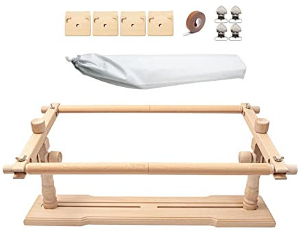 kowaku Stickrahmen Aus Holz, Gedrehter Kreuzstichständer, Tisch Quiltrahmenständer
