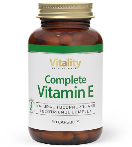 Vitamine E Capsule Naturelle. Gélules avec D-alpha-tocophérol et tocotriénol naturels hautement absorbés. Puissant Antioxydant, antirides, système immunitaire. Vitality Nutritionals by VitaminExpress.
