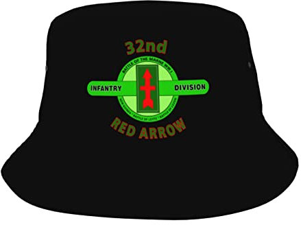 32nd Infantry Division Red Arrow (2) Hüte Unisex Fashion Sun Cap Packable Outdoor Fisherman Hat Sports Vacation Headwear