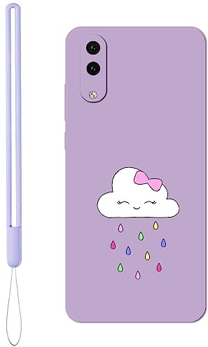 KARTXITAI Hülle Kompatibel mit Huawei P20 Pro, Kreatives Graffiti Wolken,Regenbogen,Regen,Bögen Muster Weiches Stoßfeste Cute Matte Schutzhülle mit Bumper Case Handyhülle Rückseite-Lila