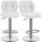 Yaheetech Juego de 2 Taburete de Bar Taburete de Altura Ajustable 89-111 cm Taburete Industrial Metal Silla de Cocina Tasburete Alto para Cocina Bar Comedor Blanco
