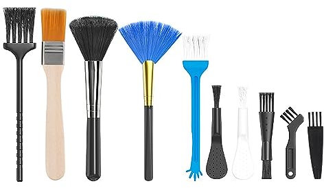 Jstincal Cepillo para teclado, pequeño cepillo antiestático de nailon, kit de cepillo de limpieza para teclado de computadora portátil para dispositivos electrónicos como ventiladores de placa base de