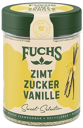 Fuchs Gewürze - Zimt Zucker Vanille - Gewürz zum Versüßen von Waffeln, Milchgetränken oder Joghurt - aus natürlichen Zutaten - 100 g in wiederverwendbarer, recyclebarer Dose