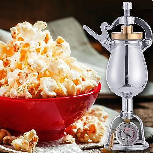 Popcorn-Maschine, altmodischer Popcorn-Popper, 304-Edelstahl-Popcorn-Topf, Nostalgie-Herd-Popcorn-Maschine als Geschenk für Freundinnen-Party