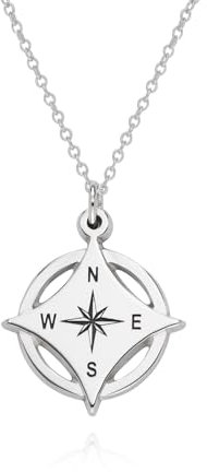 MYKA Personalisierte Kaia-Initialenkompass-Halskette mit Gliederkette, Sterlingsilber, vergoldet, individueller Schmuck für sie, Frauen, Mutter, zierliches Geschenk für Weihnachten, Muttertag –