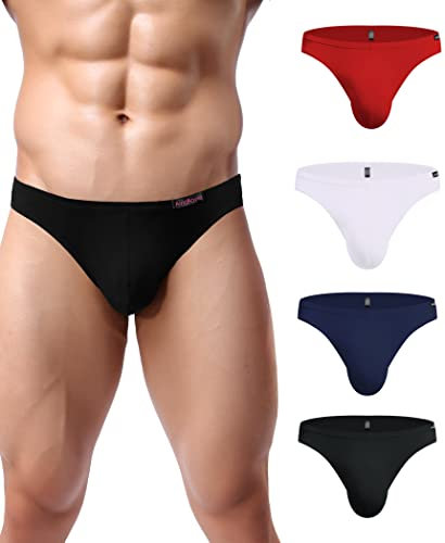 Avidlove Intimo da Uomo Slip Pantaloncini Cotone Perizoma Rosso Bianco Blu Nero M