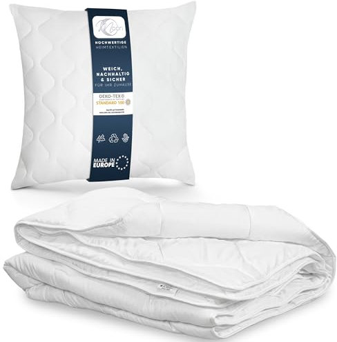 Moon - Bettenset Ganzjahresdecke - versteppte Decke und Kissen - ca. 155x220 + 80x80 cm aus 100% Polyester