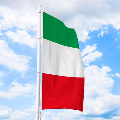 Italien Flagge 150 x 400 cm - für Fahnenmast, Italienfahne aus reißfestem Fahnen-Polyester-Stoff, Hissfahne Hochformat wetterfest und UV-beständig