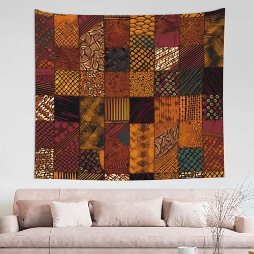 RLDOBOFE Wandteppich für Wohnzimmer, afrikanischer Stil, Patchwork-Wandbehang, weiche Wandteppiche, Wanddekoration für Schlafzimmer, modische Dekoration, Wandteppiche, ästhetische Dekoration,