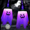 Halloween Deko Garten Outdoor 2 Stück Hängende Geister mit Hexenhut, 1M Deko Halloween Lichterkette Batterie 8 Licht Modi, Halloween Geist für Party, Innen, Terrasse, Vorgarten (Lila)