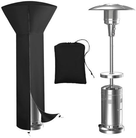 Vailge Copertura per riscaldatore da patio con cerniera e borsa per il trasporto, resistente Oxford 600D impermeabile, resistente al vento, antipolvere, resistente ai raggi UV, nero, altezza 220 cm x