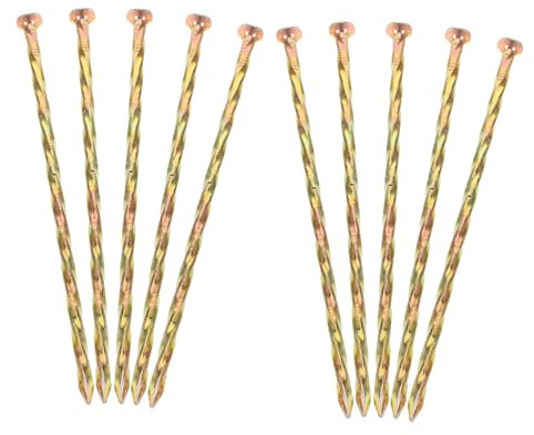 KONTONTY 10 Pièces Clous De Sol en Métal Ancrages De Bordure Clous De Gazon pour Gazon Artificiel Piquets Paysagers Galvanisés Clous à Gazon pour Pavé Clou Moulu Acier Au Carbone Nuance 8.8