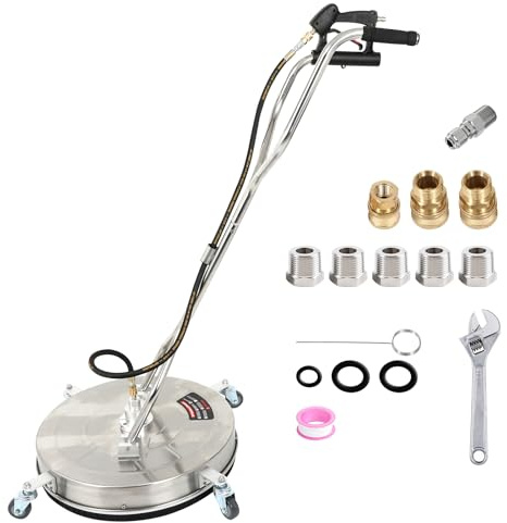 24 Surface Cleaner Pressure Washer for Shopping Malls, Decks, Sidewalks 4000Psi Pressure Washer Attachments with 4 Wheels and 2 Extension Wand Power Washer