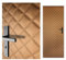 Türverkleidung 115x215 cm Türpolsterung Schallschutz Komplettpaket XXL Wärmedämmung Tür Reparatur für Innentüren Kunstleder Steppung 7x7 cm (Dunkelgold)