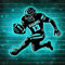 MYZQIFF Personalisierte Rugby Spieler Namensschild mit LED-Licht, benutzerdefinierte Rugby Metall Wandkunst, kundenspezifische Rugby Neon Nachtlicht Lampe, Weihnachten Rugby Geschenke