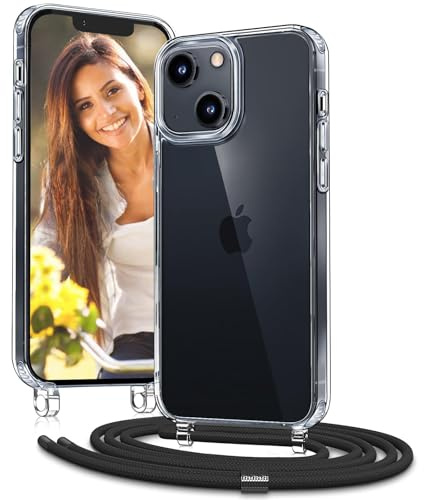 Vaykwo Handykette für iPhone 15 Hülle mit Band, Schwarz