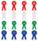 PH PandaHall 16PCS 4 Farben Ribbon Award Medaillen, Rosette Ribbon Blank Auszeichnung Band Abzeichen Blau Rot und Weiß Preisbänder für Wettbewerb, Sportveranstaltung, Schule, Wettbewerb