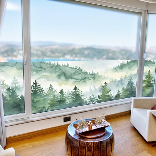 Fensterfolie blickdichtGrün Weiß Spiegelfolie fenster sichtschutz fensterfolie bad fensterfolie sichtschutz Statisch Haftend Sichtschutz Blendenschutz38x120/1 Pcs