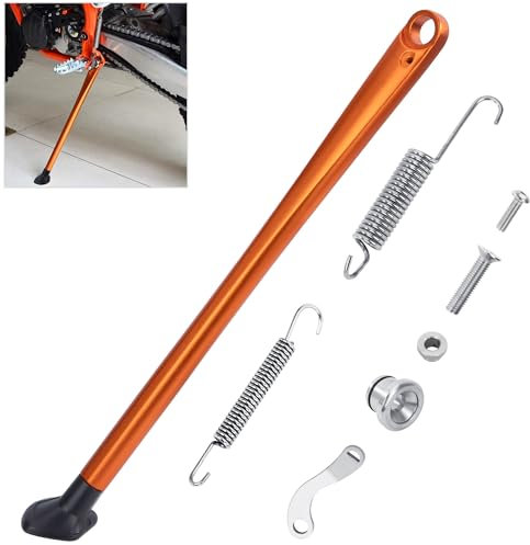 Tunejoy Motorrad Seitenstaender Universal Dirt Bike Kickstand mit Feder Satz für Off-Road-Motorräder ATVs Elektroroller Pit Bike Quad 43 cm Orange
