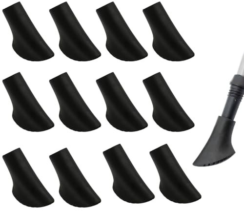 12 Piezas / 6 Pares de Puntas de Caucho Asfáltico para Bastones de Senderismo y Marcha Nórdica, Amortiguadores Universales de 10 mm, Protección y Estabilidad en Todo Tipo de Terrenos