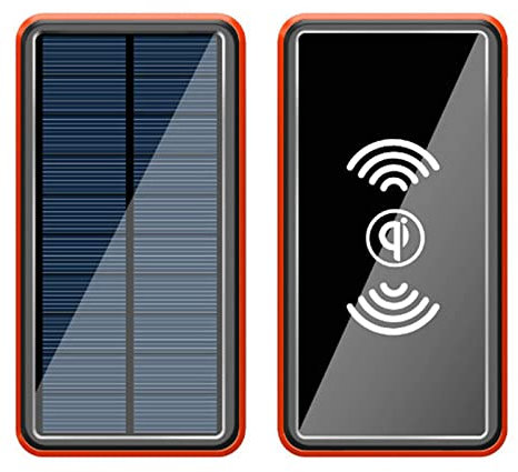 Power Bank 30000Mah Power Bank Caricabatterie Solare Wireless Portatile - Batteria Esterna con Indicatore di Stato LED, Powerbank ad Alta capacità