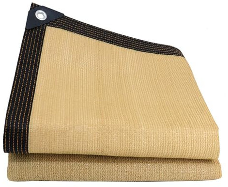 Sun Shade Cloth Patio Sunshade Cover Net 90% Sunblock Encrypted Thickened Anti-Aging Reinforced Edging for Garden Outdoor Pergola Balcony Courtyard Villa Beige(2.0x5.0 m/6.6x16.4 ft)