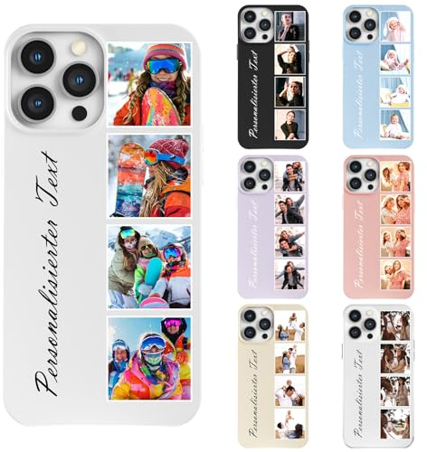 HBRYXJ Personalised Phone Cases With Photo Text For iPhone 16 Pro, Custom Picture Phone Case Design Your Own Photos Style TPU Protective Covers, Customised Gifts For Birthday,Wedding