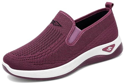 Zapatillas Mujer,Zapatos Sin Cordones Aire Zapatos de Caminar Calzados para Correr en Asfalto Confort Outdoor Fitness Transpirables Ligeros Y Antideslizantes Trabajar Andar