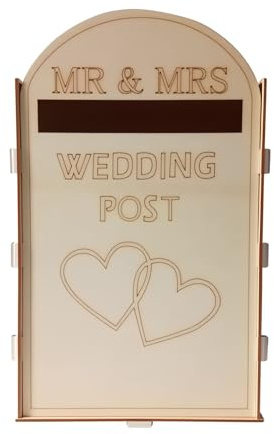 YGHSZ DIY wooden wedding mailbox,DIY Post Box with Envelope Slot, used for wedding party decoration, royal mail style, flat packaging
