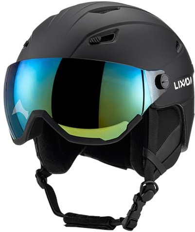 ERYUE Adjustable Snowboard Helmet for Men and Women, Shockproof Ski Helmet with Goggles, Ideal for Winter Sports Enthusiasts, PC EPS Material, Black/White/Orange/Purple