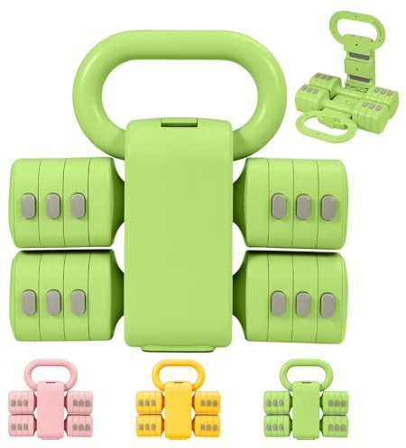 2-in-1-verstellbares Hantelset für Frauen, abnehmbare Hanteln und Kettlebell-Kombination, Heimfitnessgeräte für Krafttraining, kompaktes Design mit mehreren Gewichtsoptionen