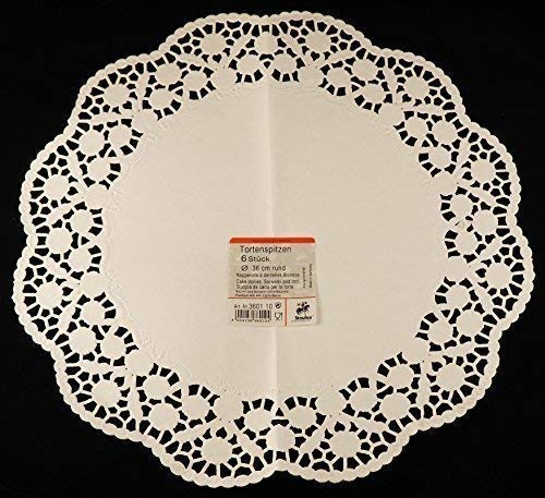Preisjubel 10 x 6 Tortenspitzen = 60 Stück rund aus Papier, Tortenspitze, Tortendeckchen