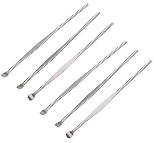 ULTNICE 6 Stück Edelstahl Ohrenschmalz Entferner Kürette Ohrstöpsel Set Rostfrei Leicht Tragbar Für Sichere Ohrreinigung Zuhause