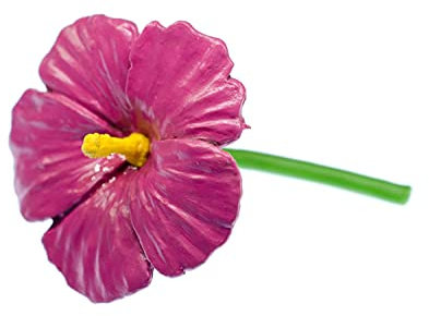 Miniblings Hibiskus Brosche Blume Blumen Frühling rosa pink - Handmade Modeschmuck I Anstecknadel Button Pins