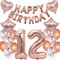 Luftballon 12. Geburtstag Deko Mädchen Rosegold - Folienballon Happy Birthday 12 Jahre - Geburtstagsdeko RoseGold (12)