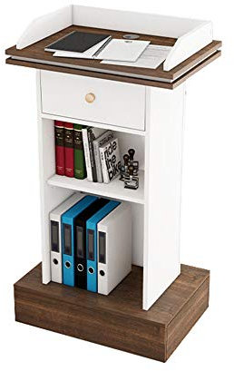 JRPT Rednerpult Dichtebrett,Welcome Desk Mit Schubladen,Verstellbare Ablage (Regale Und Paneele Mit Trim) Einfache Montage/Grün / 110×60×45cm