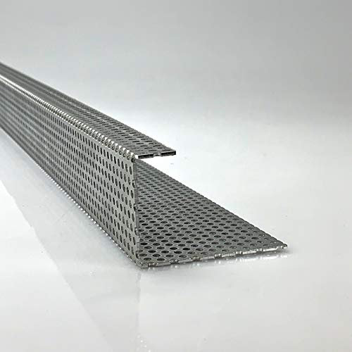 Aluminium 1,5mm dick Kiesfang Winkel Lochblech RV3-5 Kiesfangleiste, Größe nach Maß (500 mm, Schenkel A: 20mm / B: 80mm / C: 100mm)